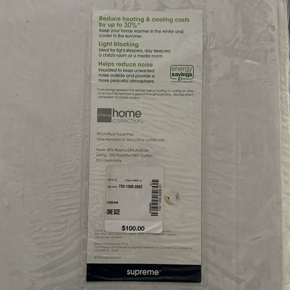 NWT. Pleated window panels by JCP home. Cream. 84”x40”. four panels total - Picture 3 of 4